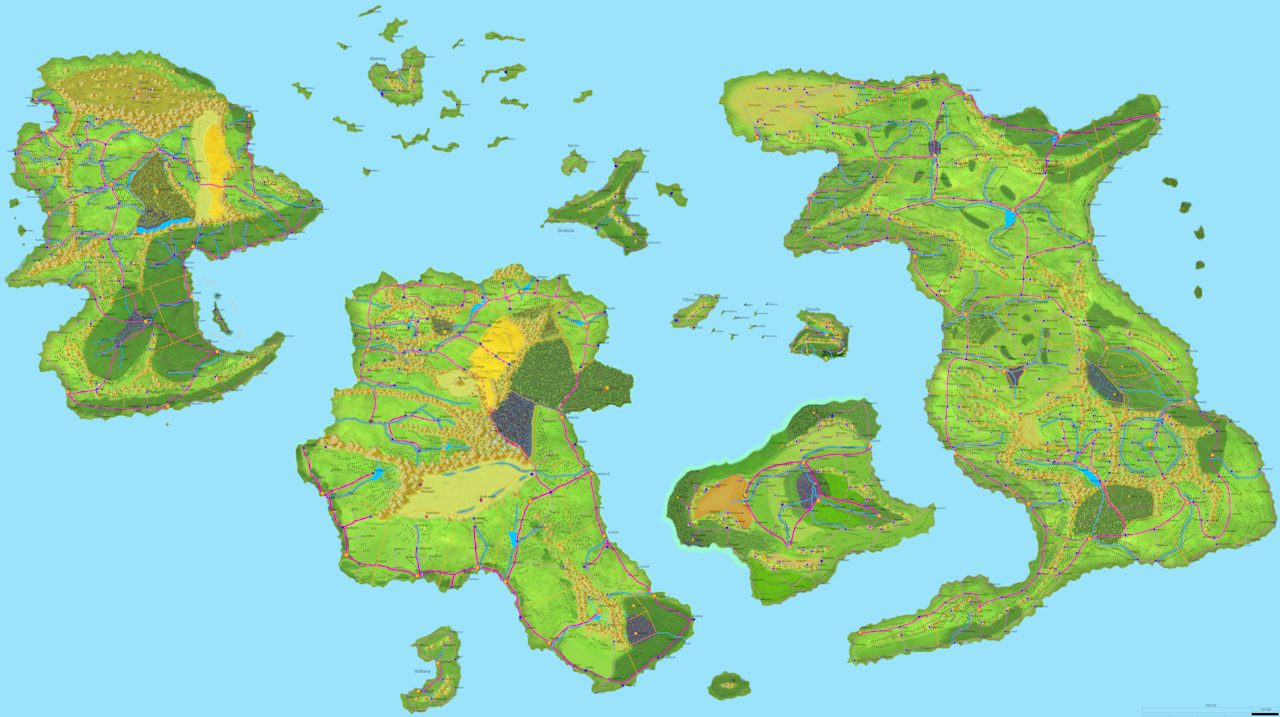Map of the world of Temar